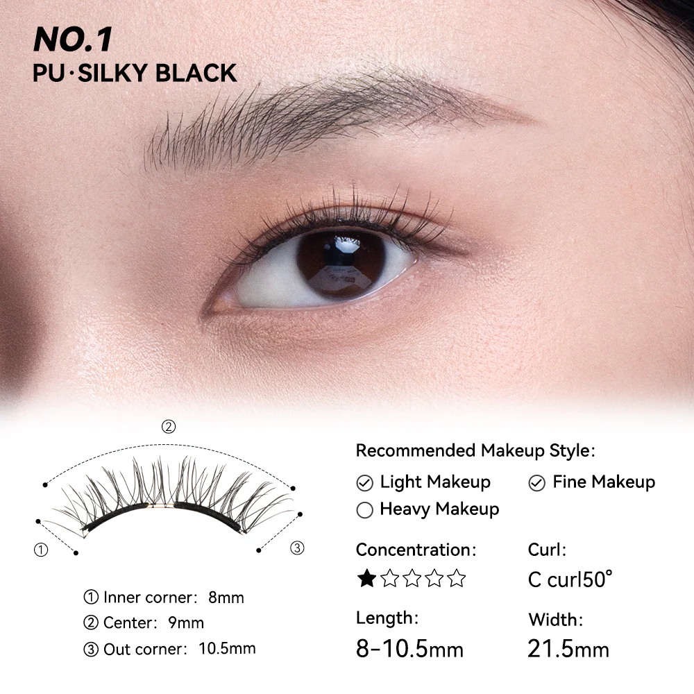 WOSADO® NO.1 Silky Black Natural Style Soft Magnetic Eyelashes - Image 5
